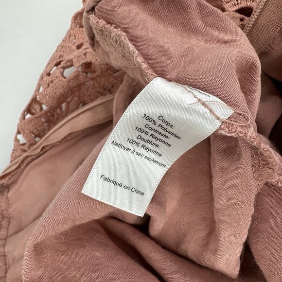 ASTR The Label X RTR Women's Dark Pink Lace A-Line Crepe BOHO MIDI Dress S/C27 - Picture 7 of 13